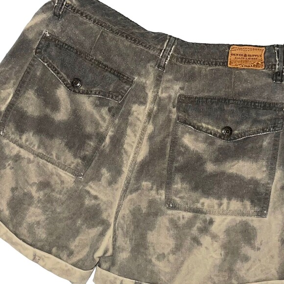 Ralph Lauren Denim Supply Cargo Shorts Womens Size 8 Green Bleached Wash Cuffed - Picture 5 of 11
